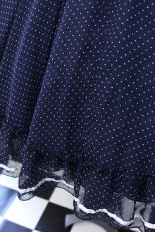 他の写真1: 【Sale商品】ハイウエストサーキュラースカート【紺×白水玉柄】