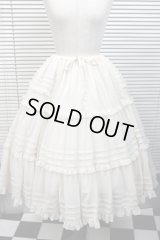 タック入りティアードペチコート【70c丈：ドットシフォン・クリーム】