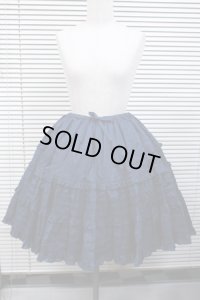 【Sale50%オフ】タック入りティアードペチコート【50c丈：紺】