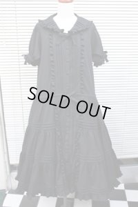 【Sale商品】セーラーティアードワンピース【ジョーゼット黒】