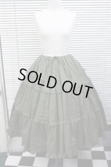 タック入りティアードペチコート【70c丈：カーキグリーン】