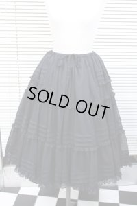 【sale!!50%off】タック入りティアードペチコート【70c丈：黒】