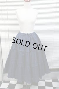 【sale!!30%off】タック入りティアードペチコート【70c丈：紺】