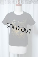 【ガールズＳサイズ】スワロープリントＴシャツ【黒×ゴールドプリント】