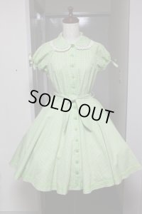 【Ｓａｌｅ】アリス・フェブラリィ・ワンピース【50丈・ギンガム草色】