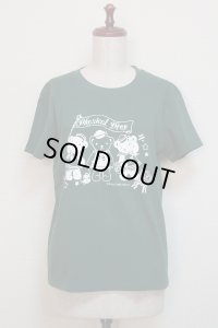【ガールズLサイズ】アイドルベアＴシャツ【グリーン×白プリント】