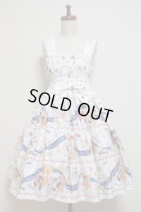 【Sale 50%　OFF】くまのハッピーマーチ・シャーリングJSK【オフ白】