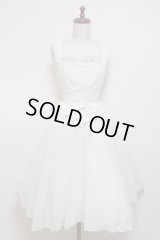 【Sale商品】サーキュラーワンピース【オフ白×グリーン水玉柄】