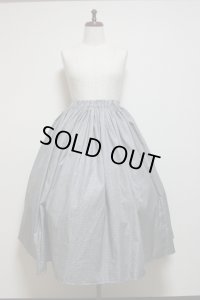 ハンドメイドギャザースカート【グレンチェック黒・80c丈】