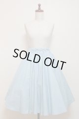 ハンドメイドサーキュラースカート【小ドット水色×白・60c丈】