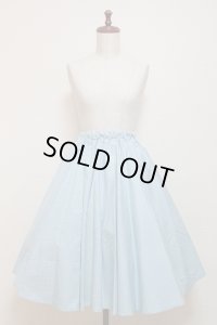 ハンドメイドサーキュラースカート【小ドット水色×白・60c丈】