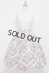 ハンドメイドギャザースカート【和柄紫系・60c丈】