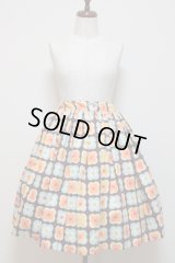 【Ｓａｌｅ】ハンドメイドギャザースカート【茶×花柄・60c丈】