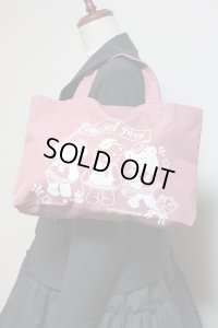 アイドルベアトートBAG【ピンク×白プリント】