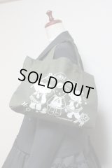 アイドルベアトートBAG【カーキ×白プリント】