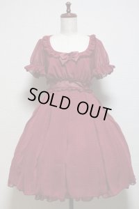 【Sale50％オフ】プチローズワンピース【赤ドットシフォン】