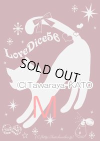 ＤｉｃｅＣａｔ　Ｔシャツ【バーガンディ×シルバーラメプリント/Mサイズ】
