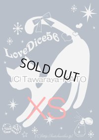 ＤｉｃｅＣａｔ　Ｔシャツ【インディゴ×シルバーラメプリント/XSサイズ】