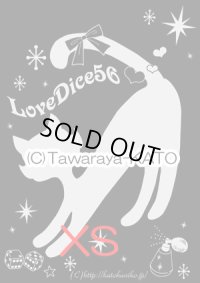 ＤｉｃｅＣａｔ　Ｔシャツ【黒×シルバーラメプリント/XSサイズ】