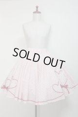 ハンドメイドサーキュラースカート【白×赤ドット柄・50c丈】