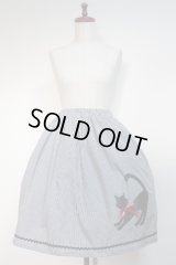 【Sale50％OFF】ねこプリントSK【小ギンガム×赤リボン】
