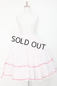 ハンドメイドギャザースカート【チェリー柄・55c丈】