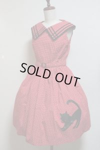【Sale50％OFF】ネコプリントＪＳＫ【赤水玉】