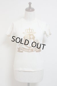 エンブレム半袖Ｔシャツ/XSサイズ【オフ白×ゴールドプリント】