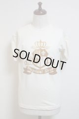 エンブレム半袖Ｔシャツ/Sサイズ【オフ白×ゴールドプリント】