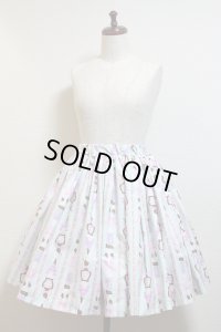ハンドメイドギャザースカート【チョコがけ柄・53丈】