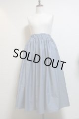 ハンドメイドギャザースカート【水色・86c丈】
