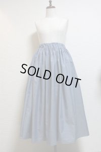 ハンドメイドギャザースカート【水色・86c丈】