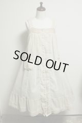 【50％オフ】ＡラインピンタックJSK【シフォン・生成り水玉】Aline　Pin tuck Dress【Dot  Beige】