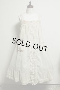 【50％オフ】ＡラインピンタックJSK【シフォン・生成り水玉】Aline　Pin tuck Dress【Dot  Beige】