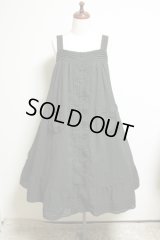 【50%オフ】ＡラインピンタックJSK【シフォン・黒水玉】Aline　Pin tuck Dress【Dot  Black】