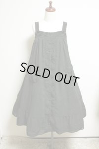 【50%オフ】ＡラインピンタックJSK【シフォン・黒水玉】Aline　Pin tuck Dress【Dot  Black】