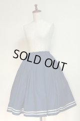 ハンドメイドギャザースカート【紺・５６c丈】