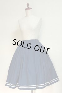 ハンドメイドギャザースカート【紺・５６c丈】