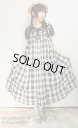 ＡラインピンタックJSK【ギンガムチェック茶色】Aline　Pin tuck Dress【Gingham check Brown 】