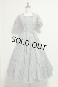 【Sale 30%　OFF】前ボタンピンタックティアードOP【ギンガムチェック黒】
