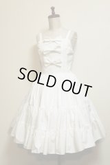 【Sale商品】３段ティアードJSK【無地オフ白ブロード】