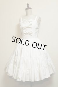 【Sale商品】３段ティアードJSK【無地オフ白ブロード】