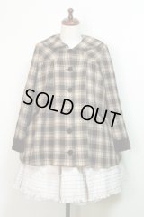 【Sale 50%　OFF】セーラーショートコート【茶チェック】