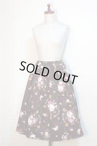 ハンドメイドギャザースカート【エンジェルブーケ柄・62丈】