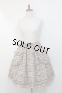 【Sale50%オフ】ポケット付SK【ベージュチェック】
