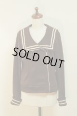 【Sale 50％ OFF】ライダース風ニットジャケット【チョコブラウン×生成りライン】