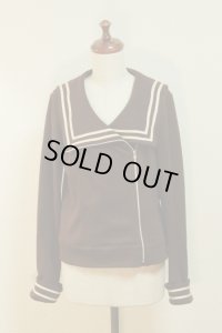 【Sale 50％ OFF】ライダース風ニットジャケット【チョコブラウン×生成りライン】
