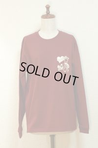 【Sale 30%　OFF】PhysicalDrop長袖Tシャツ【バーガンディ×ナチュラル・M】