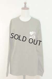【Sale 30%　OFF】PhysicalDrop長袖Tシャツ【オリーブ×ナチュラル・L】