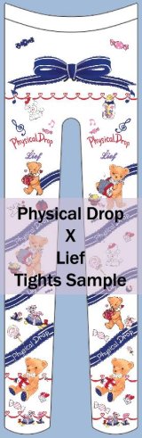 Physicaldrop×Liefコラボタイツ【くまのハッピーマーチ柄】